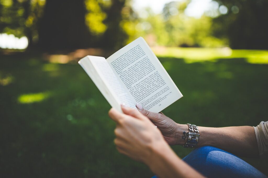 A man holding a book