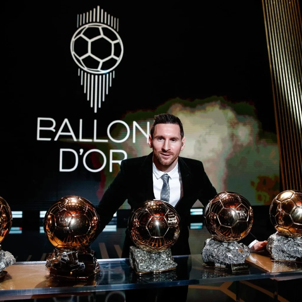 Lionel Messi with hish BALLON D'OR