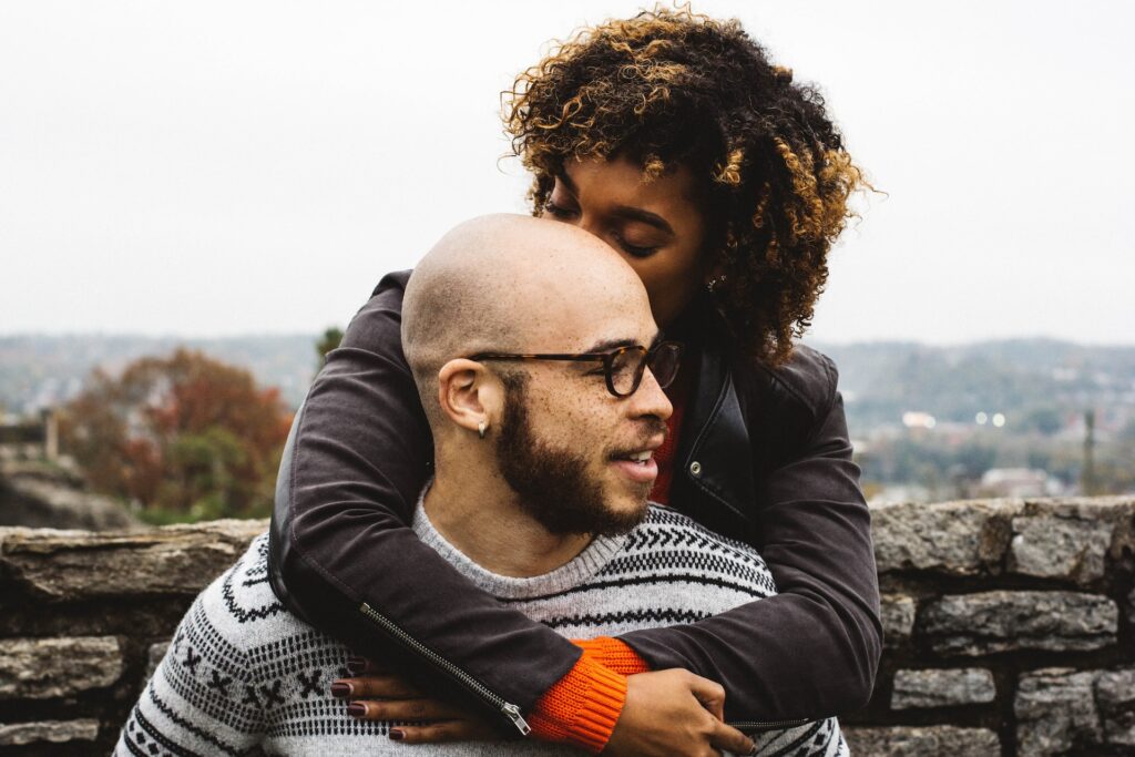 lovers having happy moments