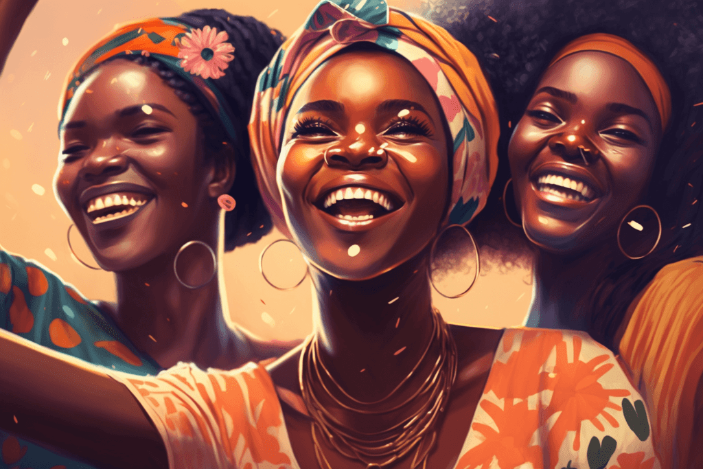 African women celebrating international women's day