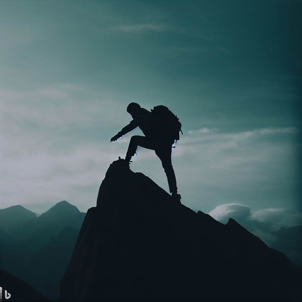 a person climbing a mountain